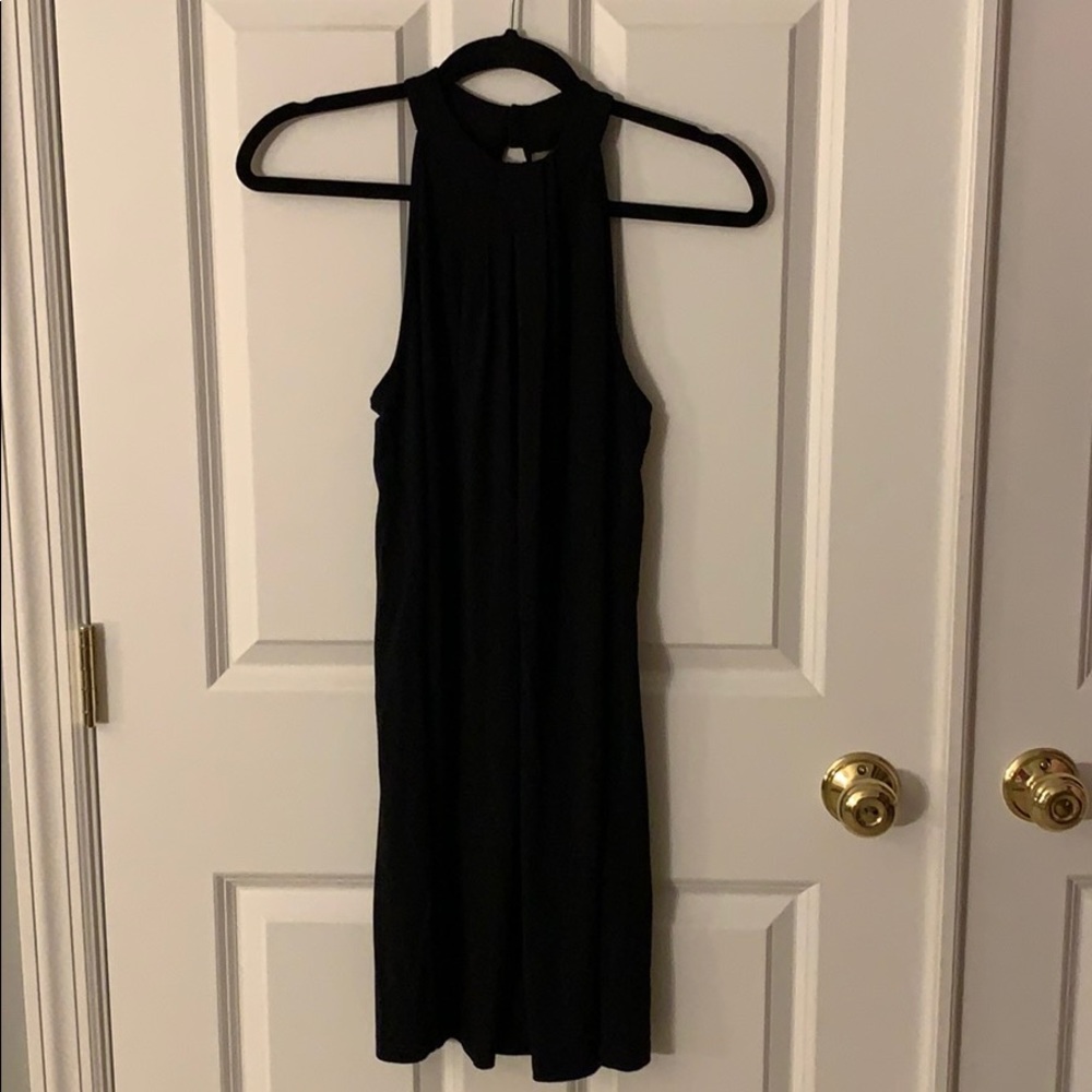 Tweed knit black dress